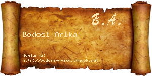 Bodosi Arika névjegykártya